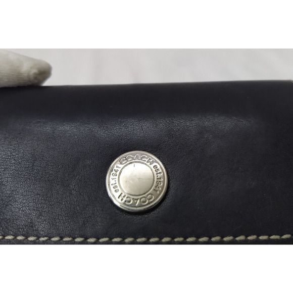 Coach Chelsea Black Leather Credit Card Trifold Wallet - Picture 3 of 16